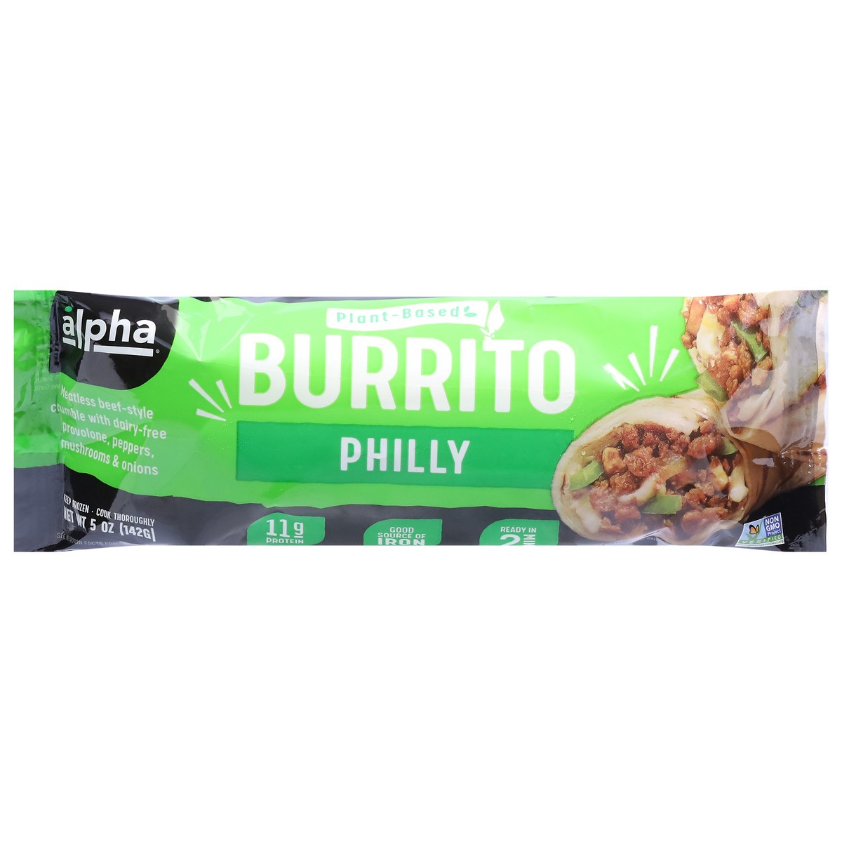 slide 1 of 9, Alpha Philly Burrito 5 oz, 1 ct