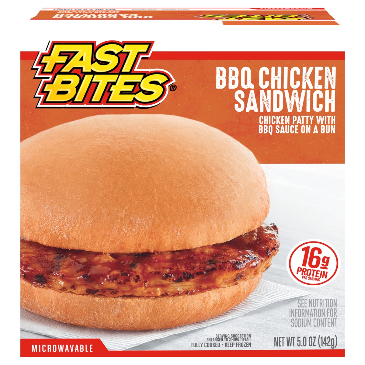 slide 2 of 11, Fast Bites BBQ Chicken Sandwich, 5 oz (Frozen), 141.75 g