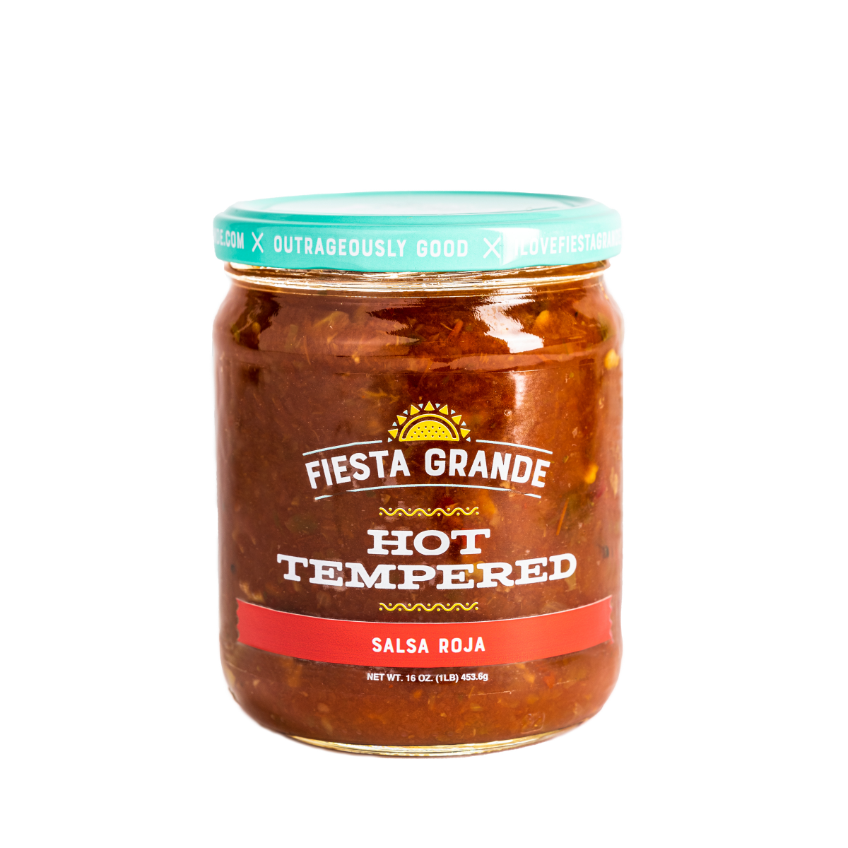 slide 1 of 1, La Fiesta Fiesta Grande Hot Tempered Salsa Roja, 16 oz