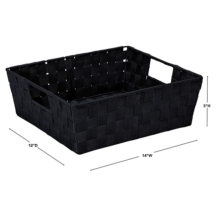 slide 3 of 3, Simplify Large Woven Storage Shelf Bin - Black, 1 ct