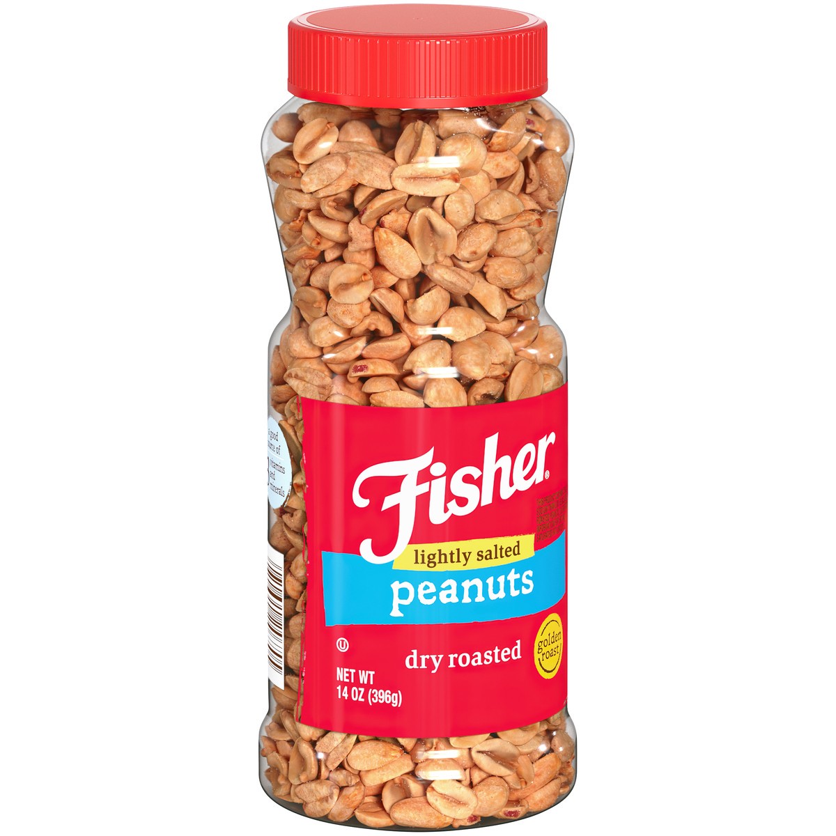 slide 4 of 9, Fisher Low Salt Golden Roast Peanuts, 14 oz