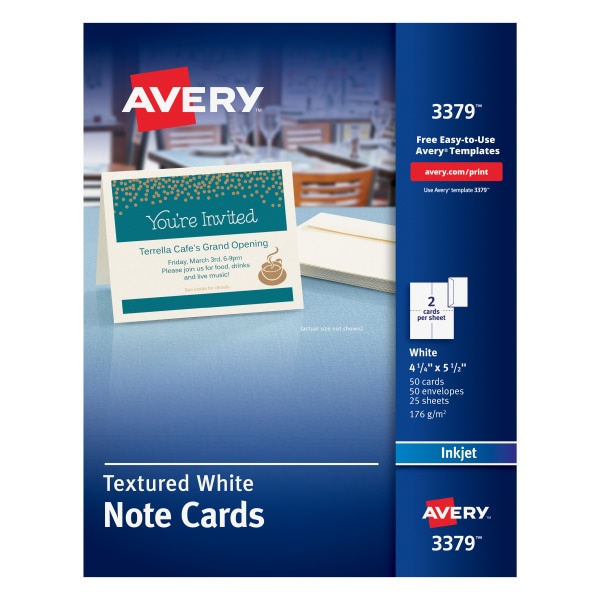 slide 1 of 4, Avery Confetti-Textured Heavyweight Note Cards, 50 ct