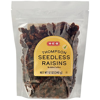 slide 1 of 1, H-E-B Seedless Raisins, 12 oz