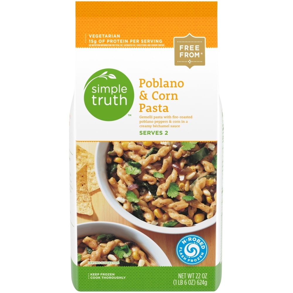 slide 1 of 1, Simple Truth Poblano & Corn Pasta, 22 oz