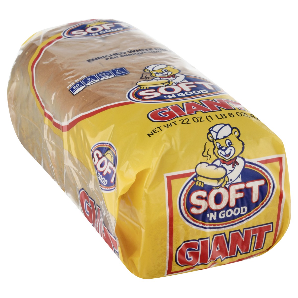 slide 5 of 9, Soft N Good Soft 'N Good Giant White Bread, 22oz, 22 oz