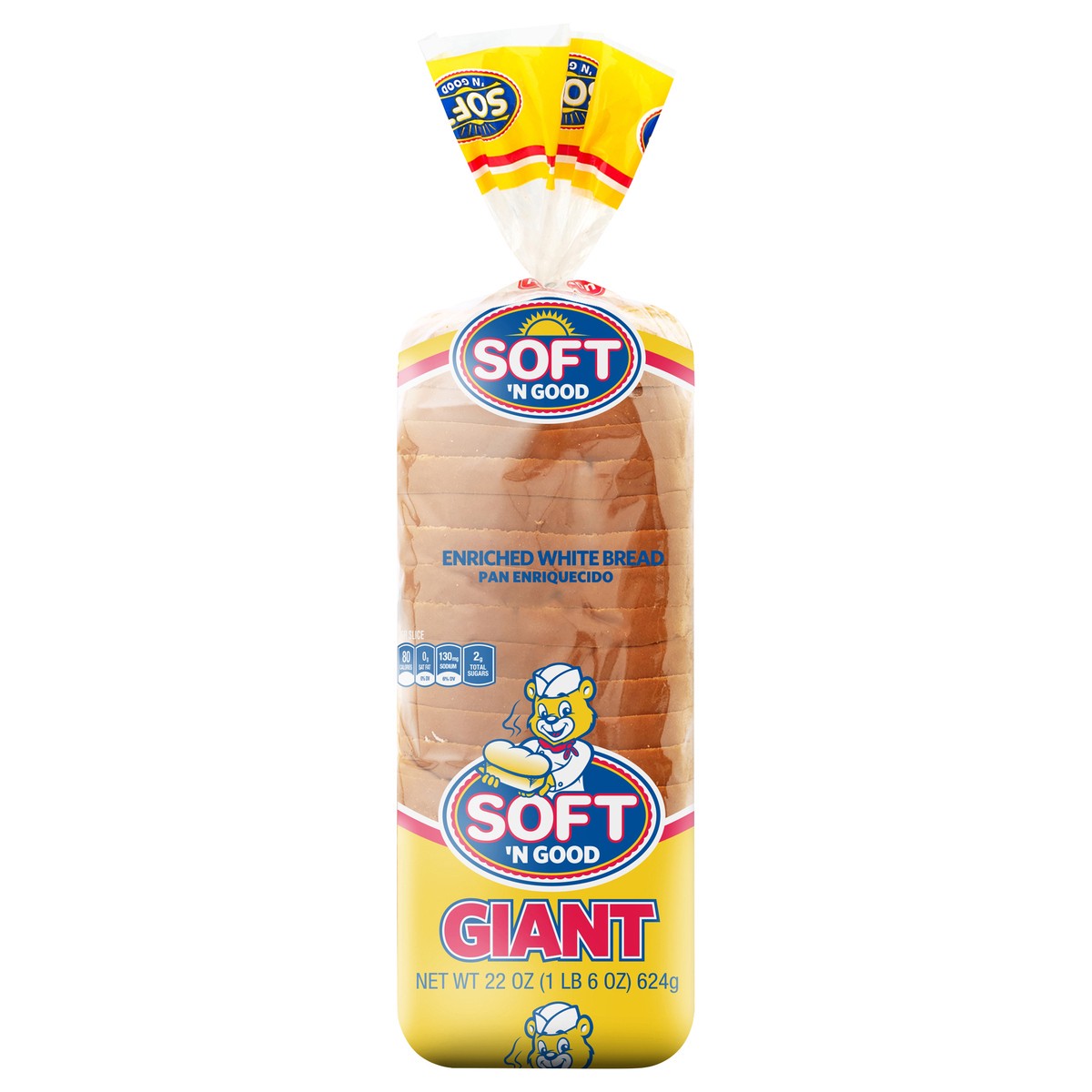 slide 1 of 9, Soft N Good Soft 'N Good Giant White Bread, 22oz, 22 oz