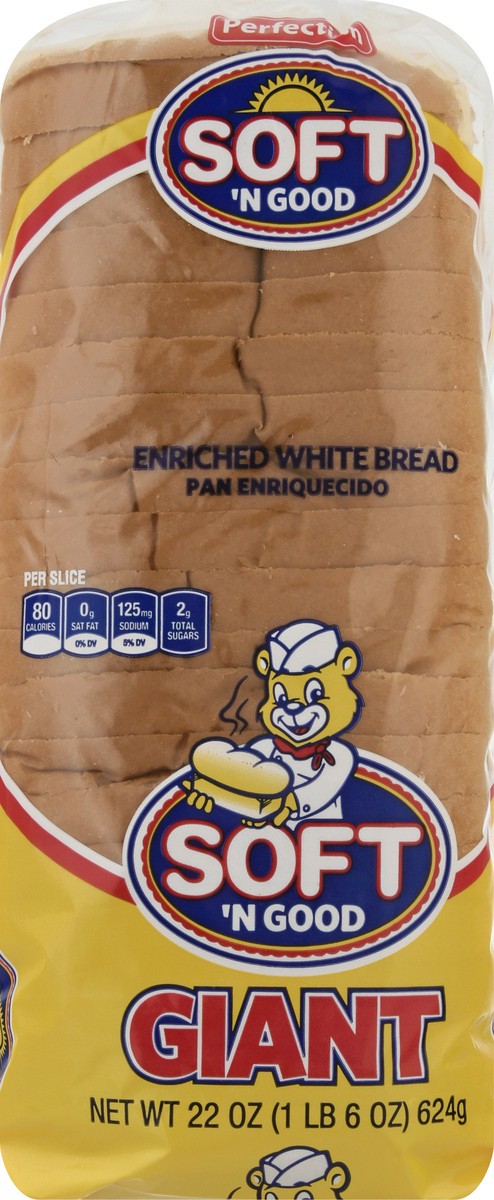 slide 3 of 9, Soft N Good Soft 'N Good Giant White Bread, 22oz, 22 oz