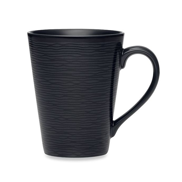 slide 1 of 1, Noritake Black on Black Swirl Mug, 1 ct