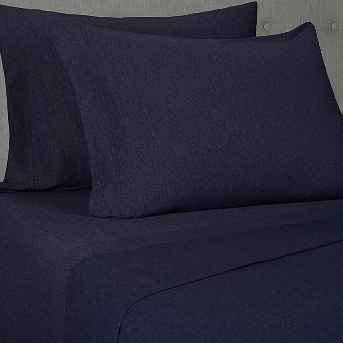 slide 1 of 1, Simply Essential Heathered Jersey Standard/Queen Pillowcases - Denim, 2 ct