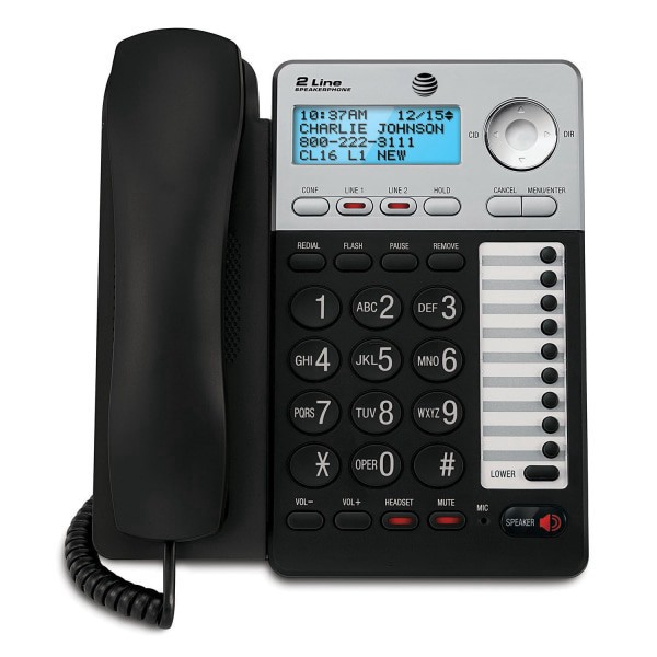 slide 1 of 6, AT&T Ml17929 2-Line Corded Phone With Caller Id/Call Waiting, Black, 1 ct