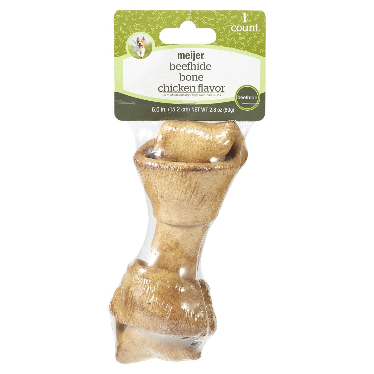 slide 1 of 1, Meijer Main Choice 6" Chicken Flavored Beefhide Bone, 1 ct, 1 ct