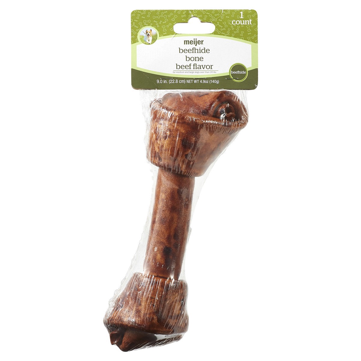 slide 1 of 1, Meijer Main Choice 9" Beef Flavored Beefhide Bone, 1 ct, 1 ct
