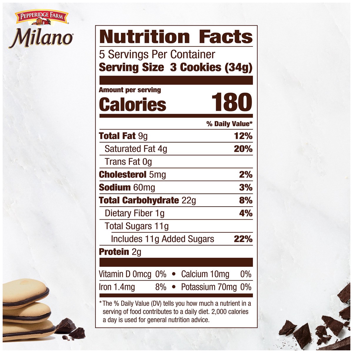 slide 5 of 12, Pepperidge Farm Dark Chocolate Cookies, 6.000 oz