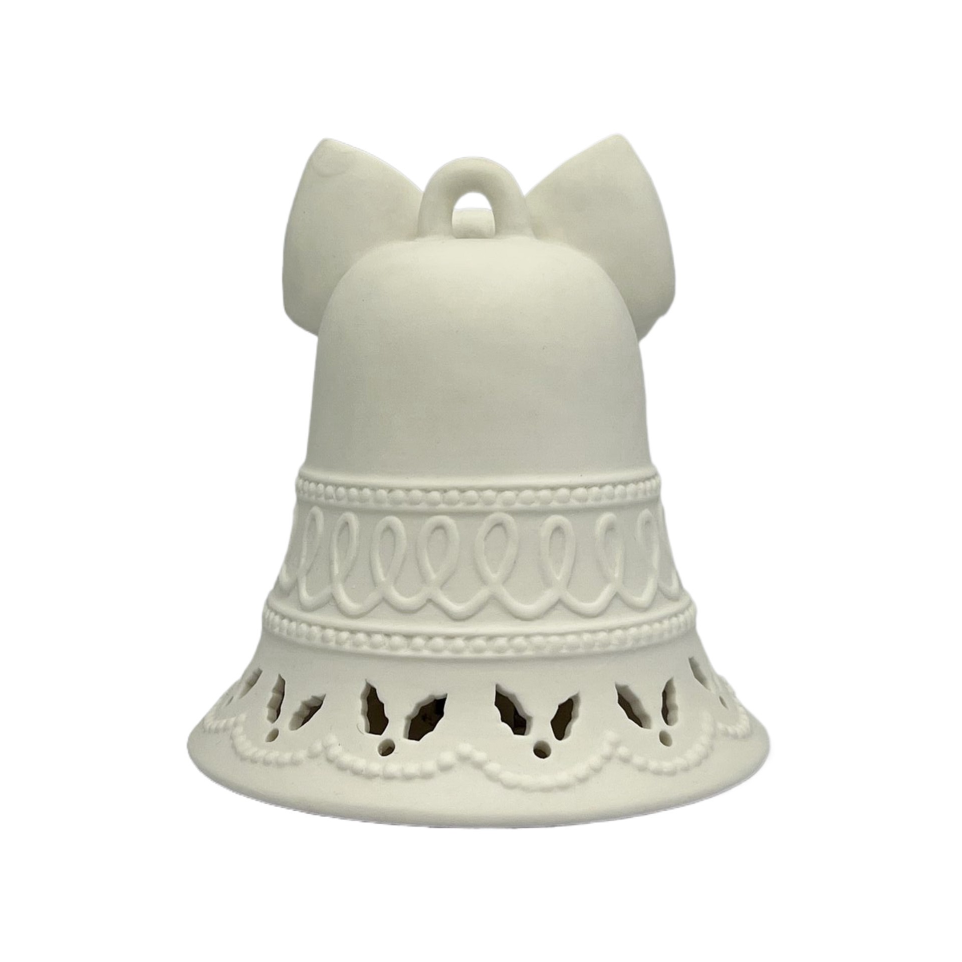 slide 2 of 7, 6.5" Led Diy Ceramic Holly Bell Decor By Make Market, 6.1 in x 6.1 in x 6.4 in