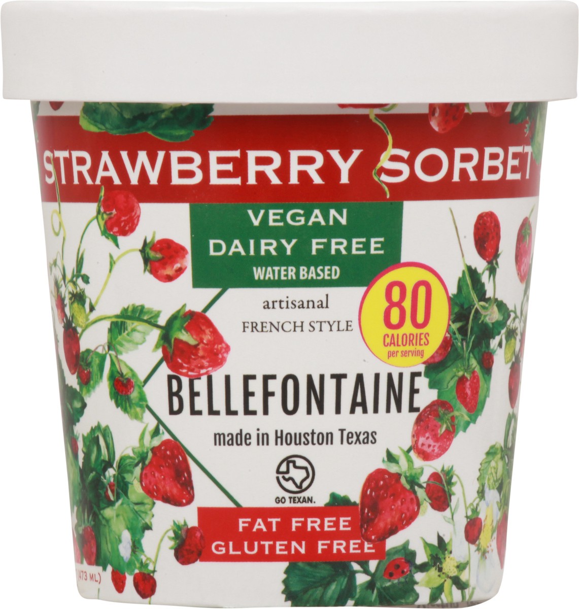slide 1 of 14, Bellafontaine Strawberry Sorbet Ice Cream 1 pt, 1 pint