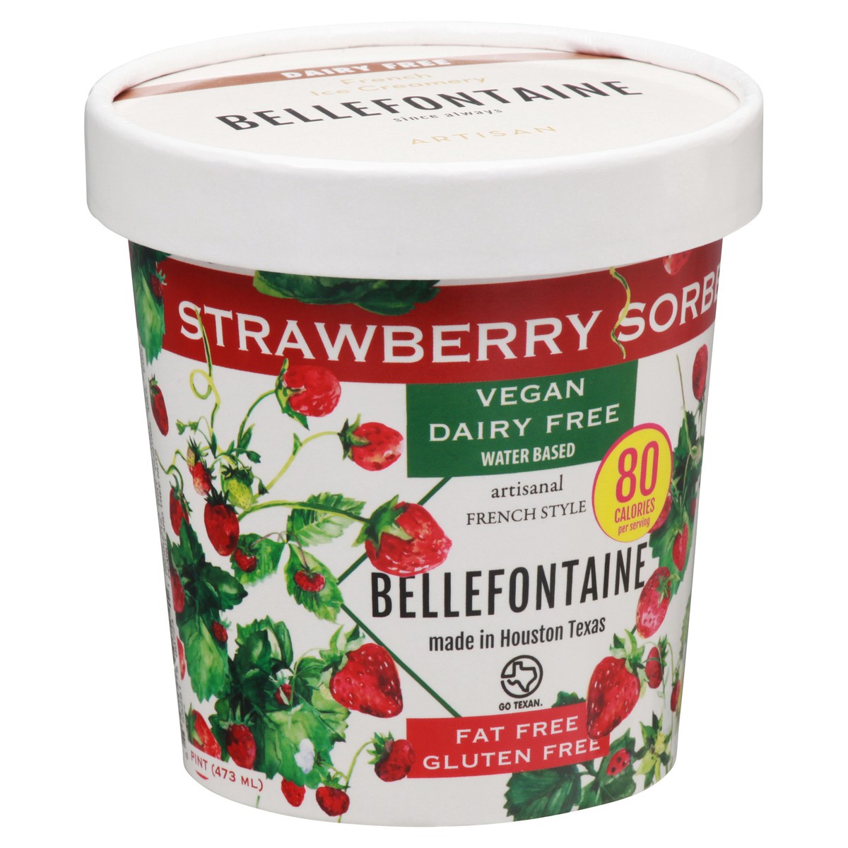 slide 13 of 14, Bellafontaine Strawberry Sorbet Ice Cream 1 pt, 1 pint
