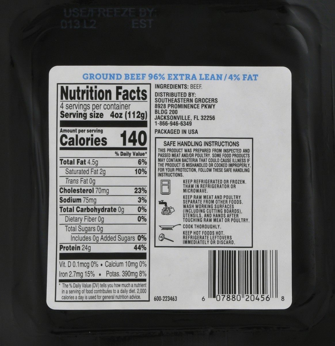 slide 6 of 9, Naturally Better 96% Lean Ground Beef 1 Lb, per lb