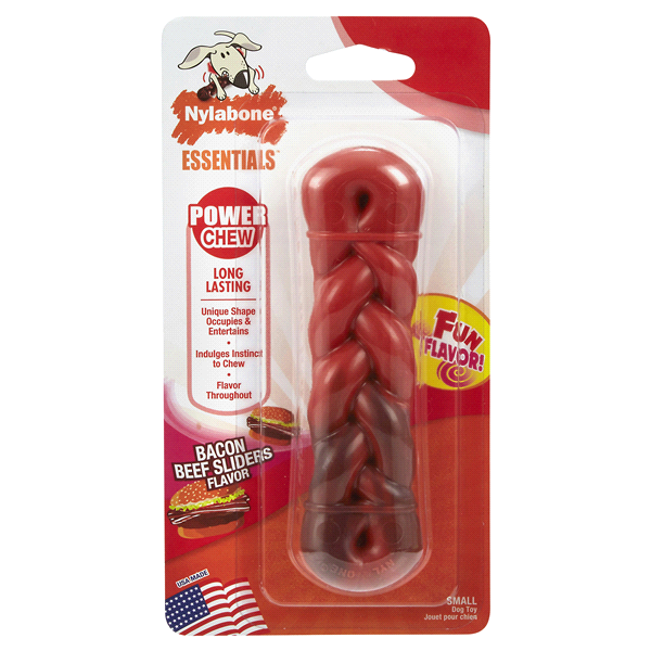 slide 1 of 1, Nylabone Essentials Bacon & Beef Sliders Flavor Long Lasting Small Power Chew Braid, 1 ct