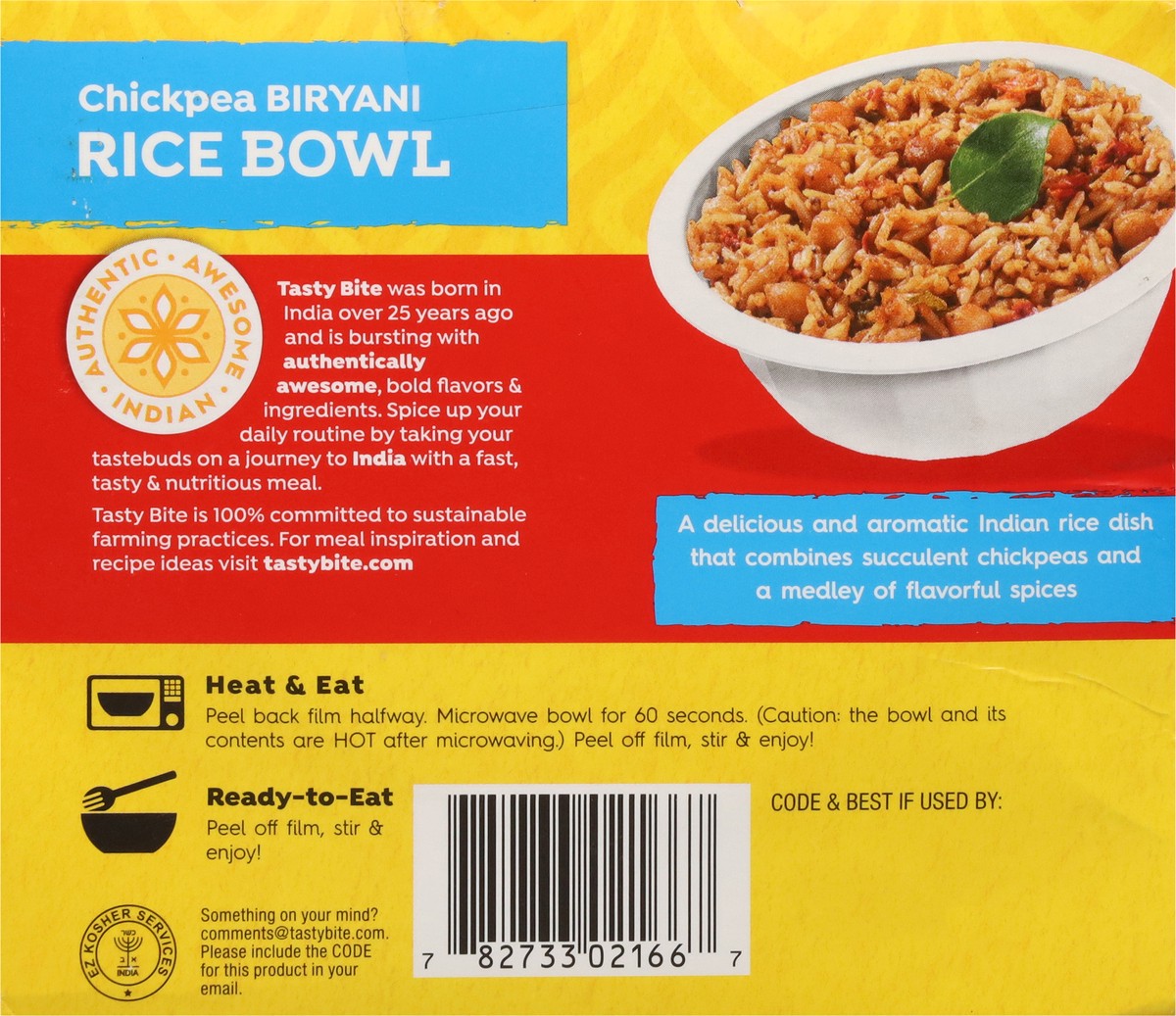 slide 5 of 14, Tasty Bite Bowl Biryni Rice Chckpea, 7 oz