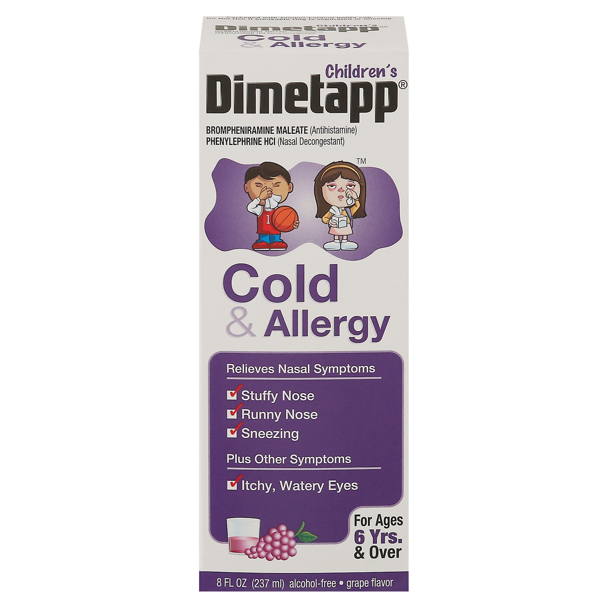 slide 1 of 13, Dimetapp Children's Dimetapp Cold & Allergy - Grape, 8 fl oz