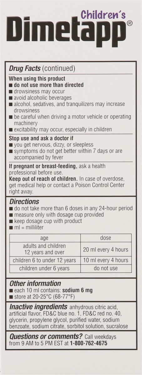 slide 9 of 13, Dimetapp Children's Dimetapp Cold & Allergy - Grape, 8 fl oz