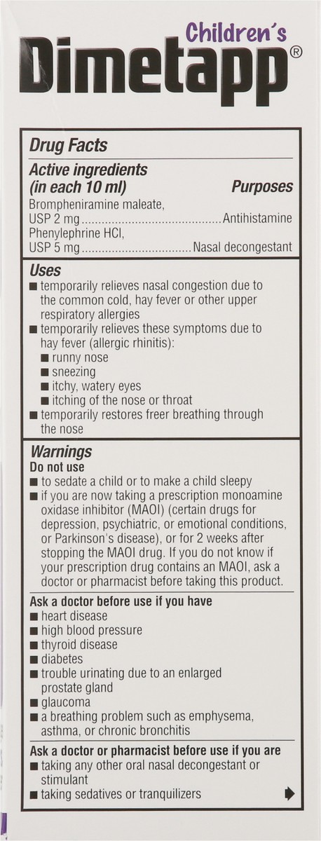 slide 11 of 13, Dimetapp Children's Dimetapp Cold & Allergy - Grape, 8 fl oz