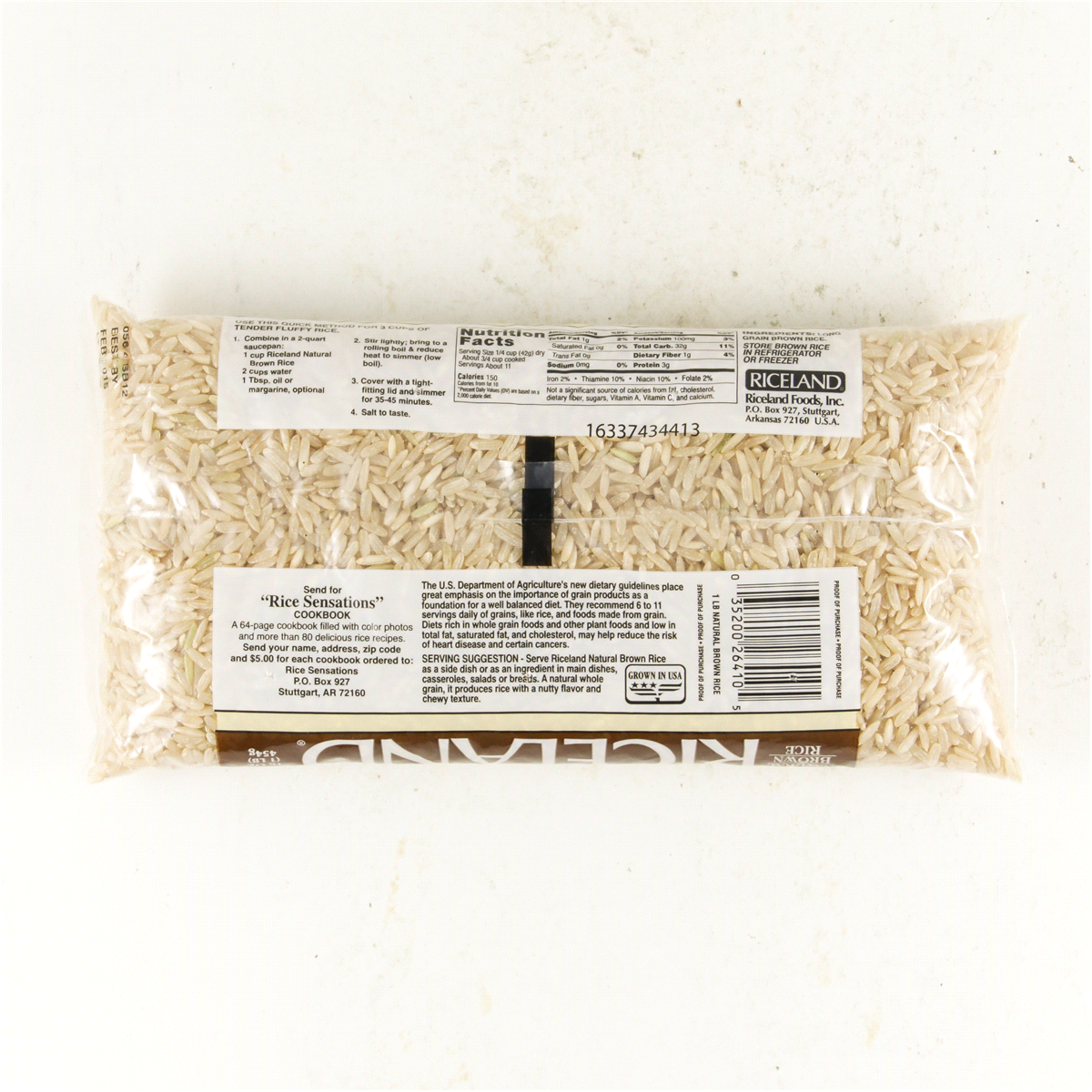 slide 2 of 2, Riceland Natural Long Grain Brown Rice, 16 oz