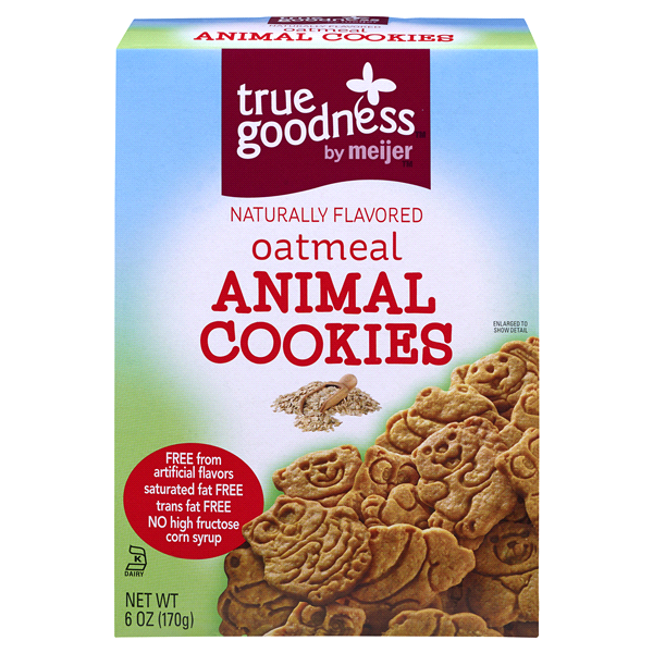 slide 1 of 1, Meijer Naturals Oatmeal Animal Cookies, 6 oz