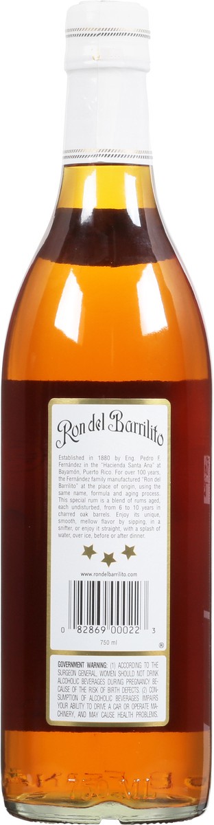 slide 7 of 9, Ron Del Barrilito Three Star Rum 750ml, 750 ml