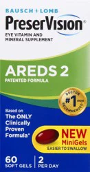 Bausch & Lomb PreserVision AREDS 2 Formula Eye Vitamin Softgels, 60 ct