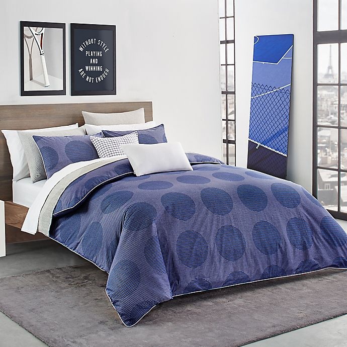 slide 1 of 1, Lacoste Risoul Full/Queen Duvet Cover Set - Blue, 1 ct