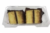 slide 1 of 1, Bakery Fresh Yellow Cake With Fudge Icing Slice, 4 oz