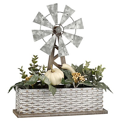 slide 1 of 1, Destination Holiday Windmill In Basket Tabletop Decoration, 1 ct