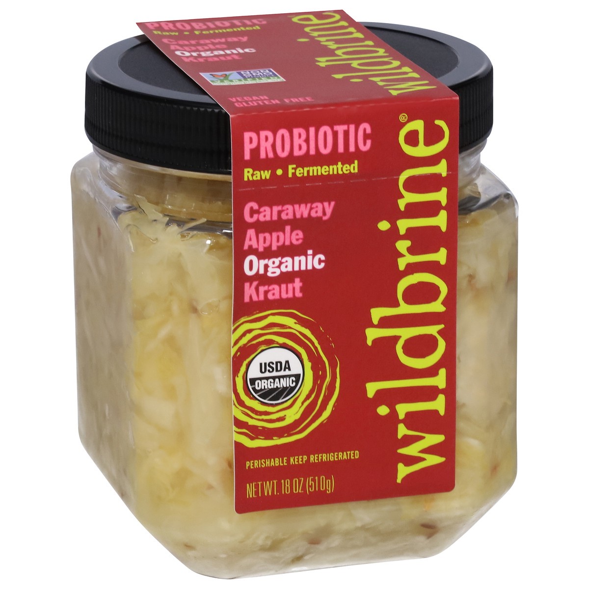 slide 8 of 9, Wildbrine Probiotic Organic Caraway Apple Kraut 18 oz, 18 oz