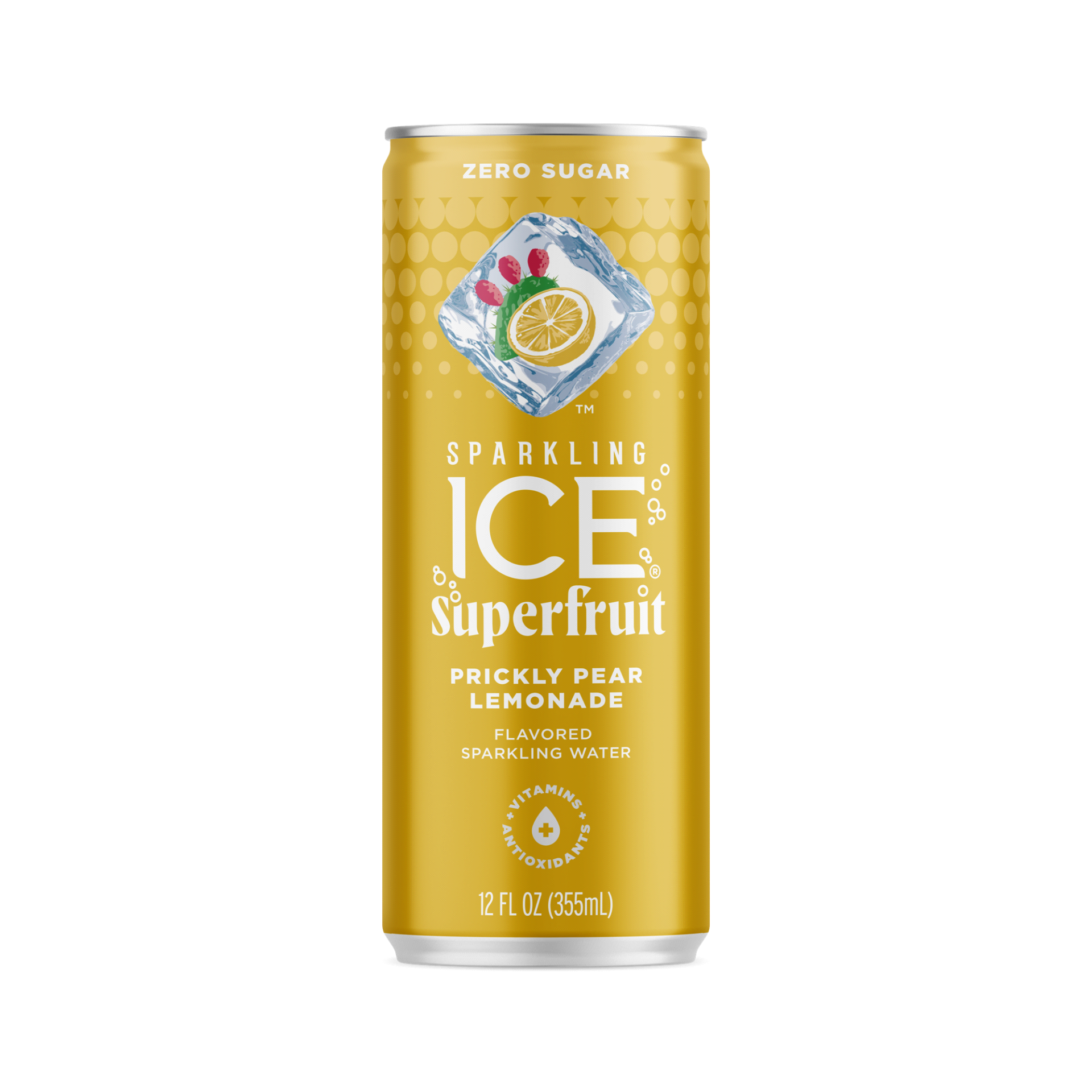 slide 1 of 1, Sparkling ICE Sparkling Ice Zero Sugar Super Fruit Prickly Pear Lemonade Sparkling Water, 12 oz