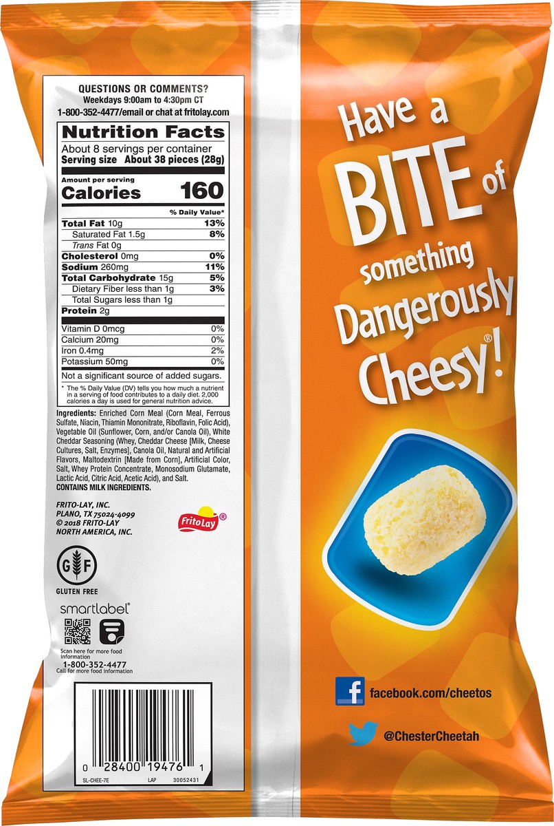 slide 5 of 6, Cheetos Bites Cheese Flavored Snacks White Cheddar 7.5 Oz, 7.5 oz