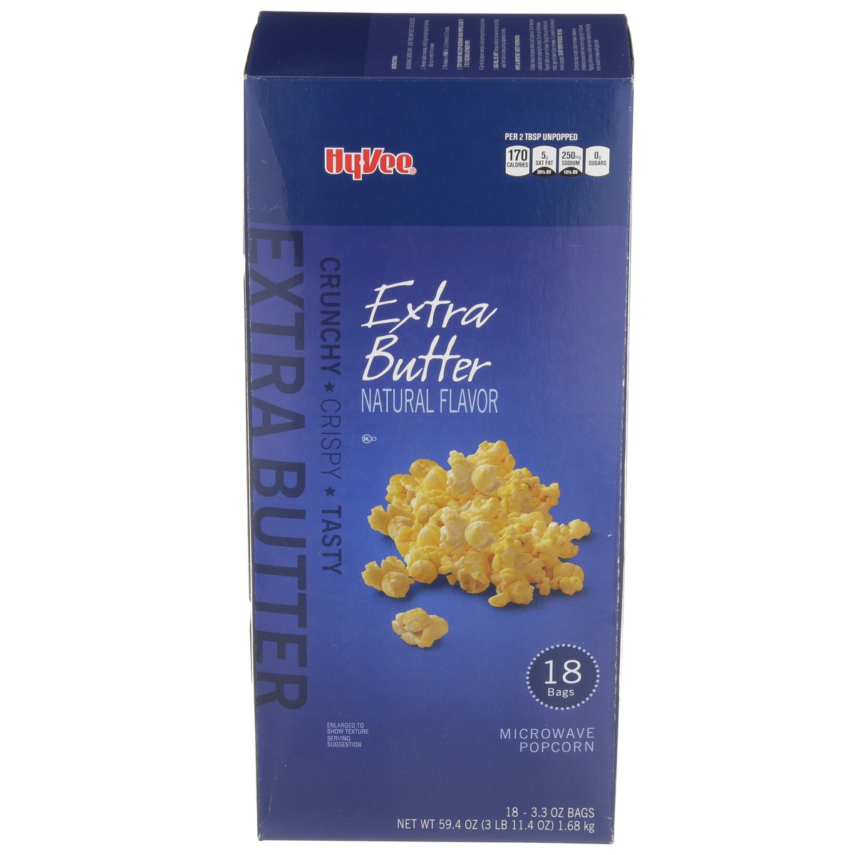 slide 1 of 8, Hy-vee Extra Butter Flavor Microwave Popcorn, 18 ct; 3.3 oz