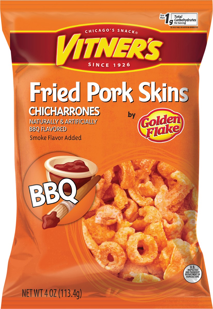slide 7 of 11, Vitner's 4 oz Vitner's BBQ Pork Rinds, 4 oz