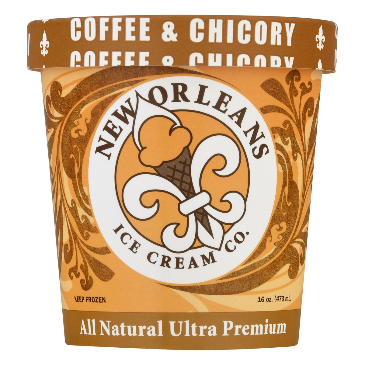 slide 1 of 9, New Orleans Ice Cream Co. Ultra Premium All Natural Coffee Chicory Ice Cream 16.0 oz, 16 oz