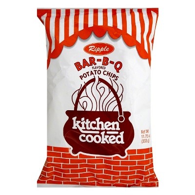 slide 1 of 1, Kitchen Cooked Ripple Bar-B-Q Flavored Potato Chips, 11.75 oz