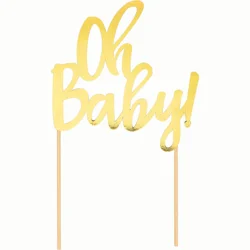Creative Converting Gold "Oh Baby" Cake Topper, 1 ct.