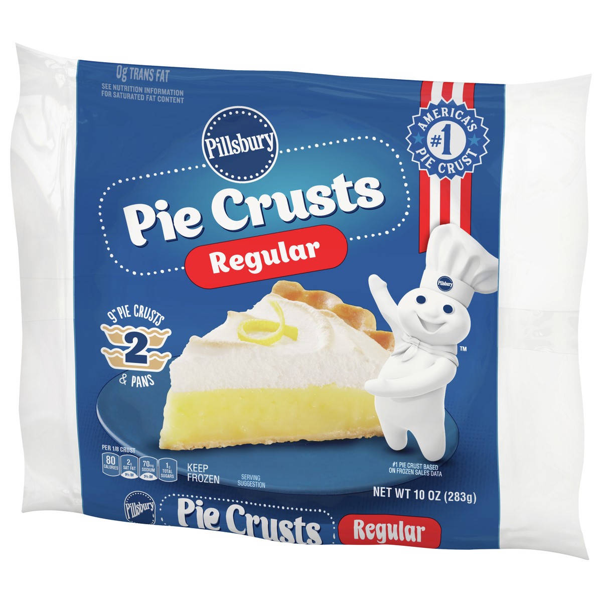 slide 10 of 13, Pillsbury Frozen Pie Crust, Regular, Two 9-Inch Pie Crusts & Pans, 2 ct, 10 oz, 2 ct
