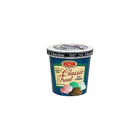 slide 1 of 1, Klein's Classic Kosher Chocolate Ice Cream, 16 oz