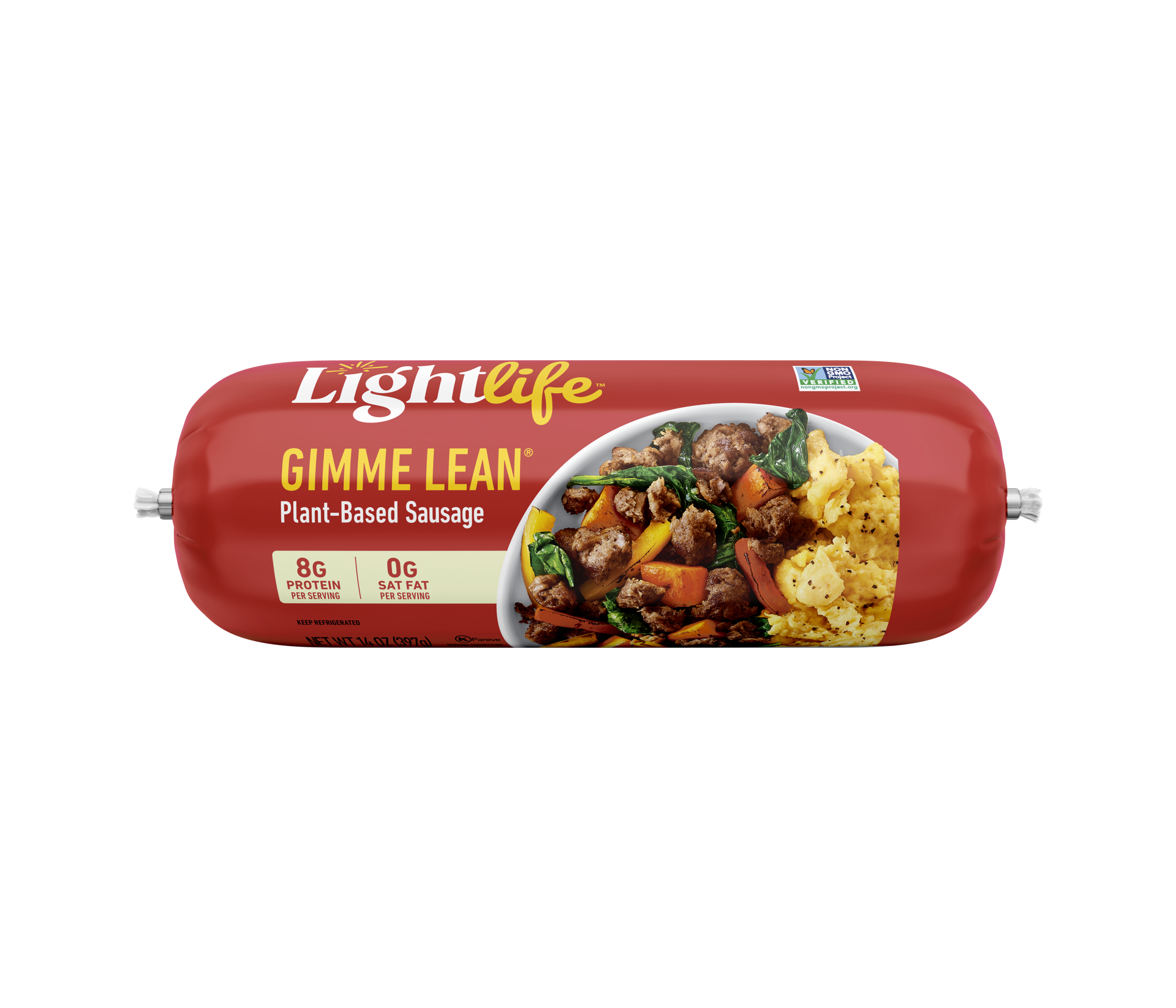 slide 1 of 5, Lightlife Gimme Lean Plant-Based Vegan Breakfast Sausage, 14 oz