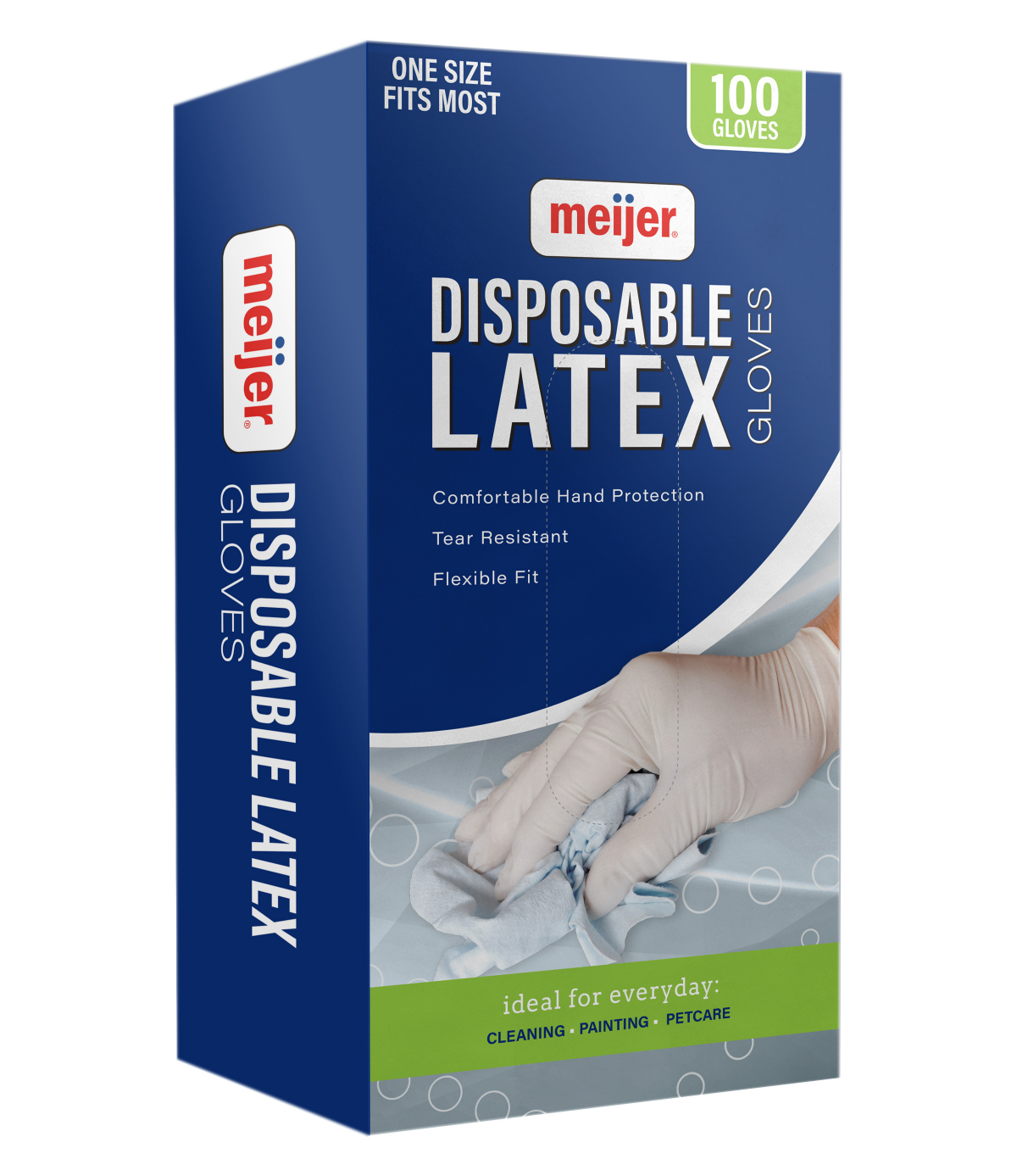 slide 1 of 13, Meijer Disposable Latex Gloves, One Size, 100 ct, 100 ct