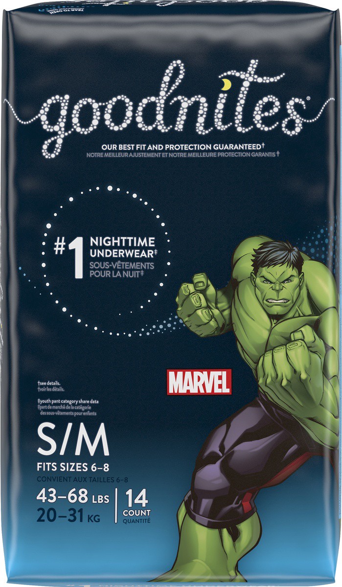slide 8 of 8, GoodNites Huggies Goodnites Jumbo Boy Small Medium, 14 ct