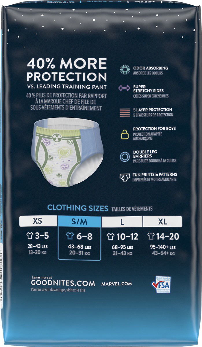 slide 5 of 8, GoodNites Huggies Goodnites Jumbo Boy Small Medium, 14 ct