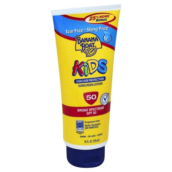 slide 1 of 1, Banana Boat Kids Sunscreen Lotion Broad Spectrum SPF 50, 10 oz