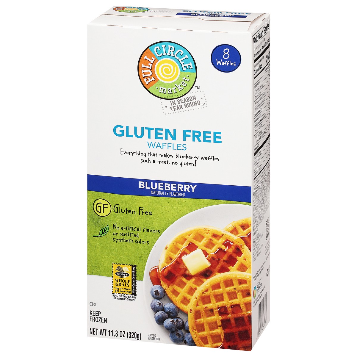 slide 4 of 4, Full Circle Gluten Free Blueberry Waffles 8Ct, 8 ct