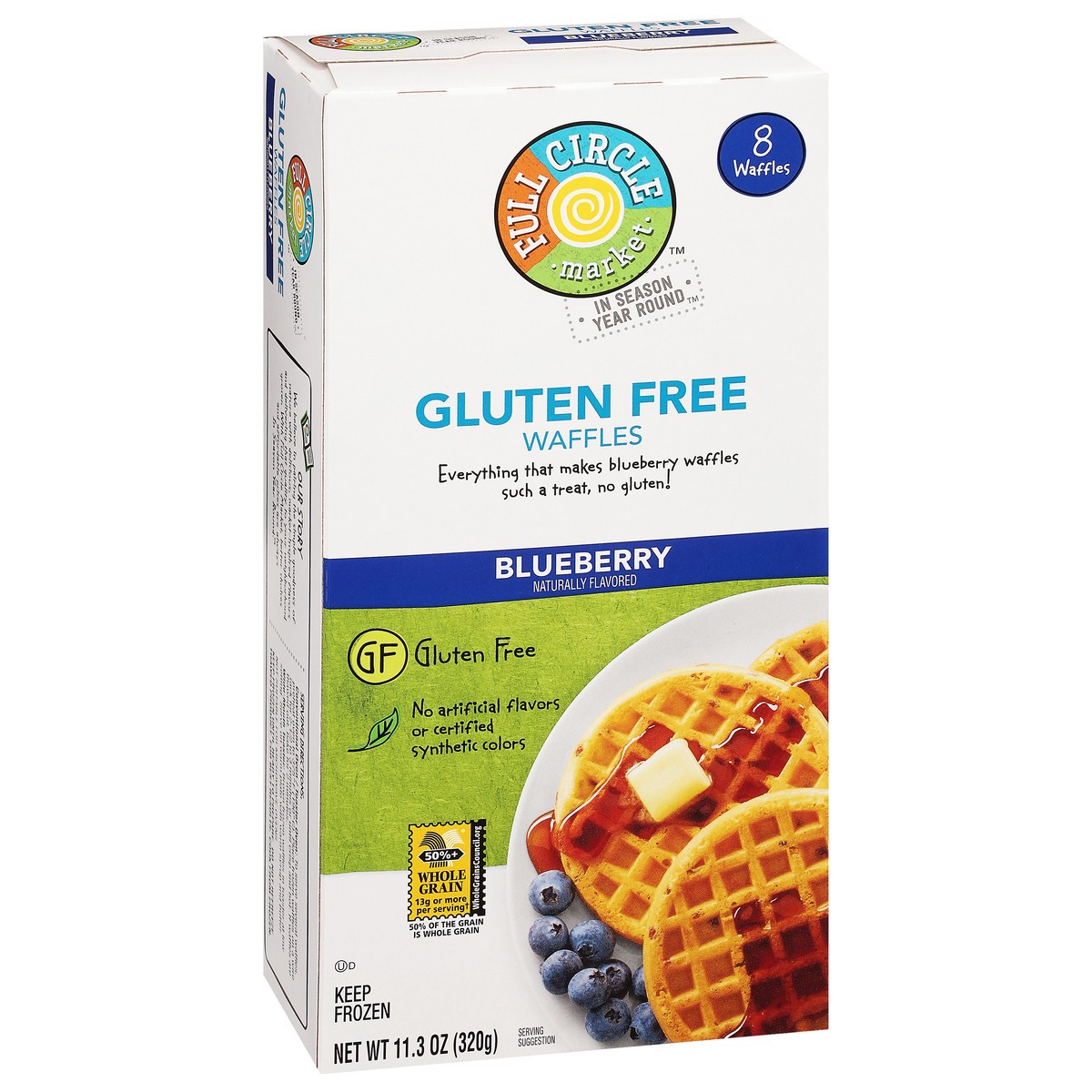 slide 2 of 4, Full Circle Gluten Free Blueberry Waffles 8Ct, 8 ct